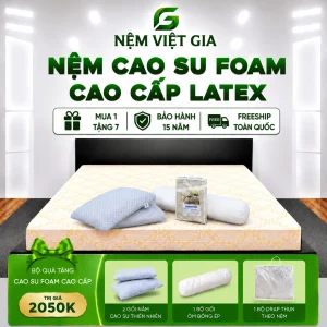 Nệm Cao Su Foam Cao Cấp Latex Việt Gia
