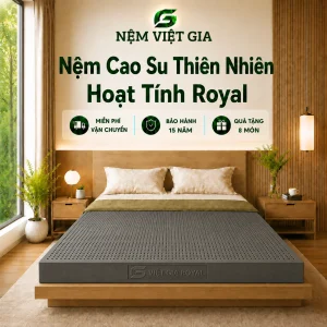Nệm 100% Cao Su Thiên Nhiên Việt Gia - Hoạt Tính Royal